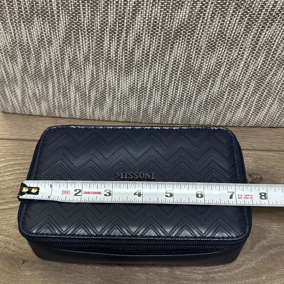 Missoni For Delta Navy Blue Cosmetic Makeup Case Travel Toiletry - Picture 9 of 11